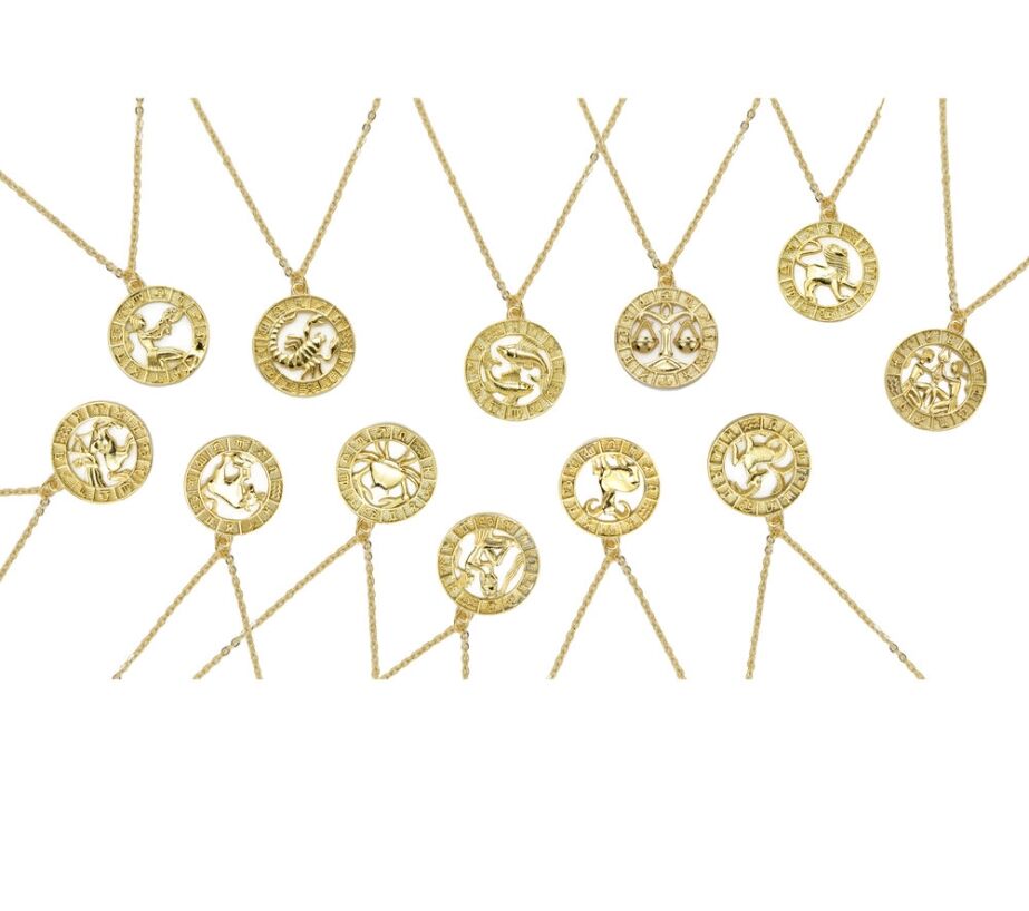 Gold Plated Zodiac Sign Charm Necklaces