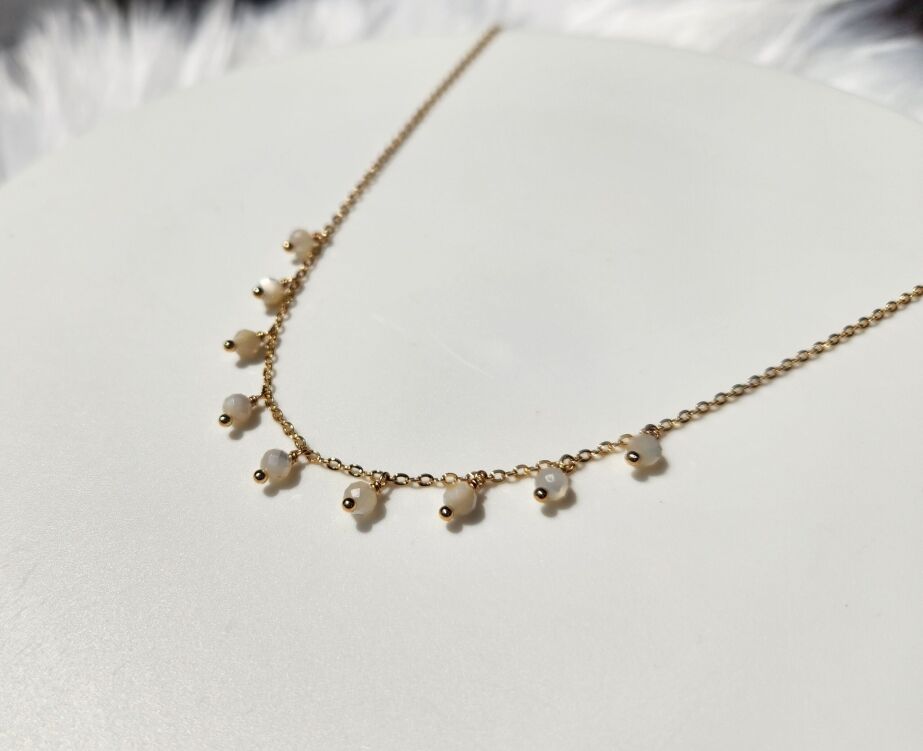 Ocean Whispers Mother Of Pearl Fringe Necklace