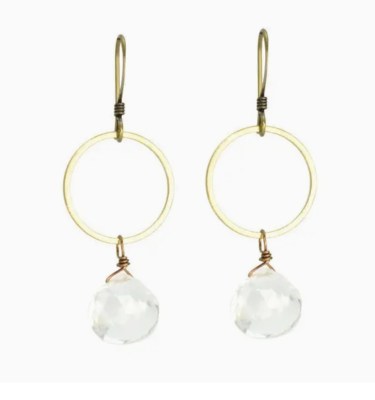 Clear Quartz Hoop Earrings