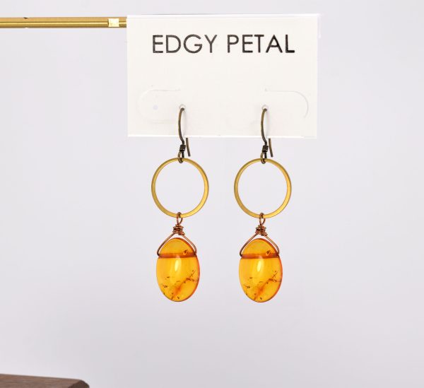 Amber Circle Earrings