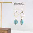 Large Turquoise & Pearl Circle Earrings - Image 2