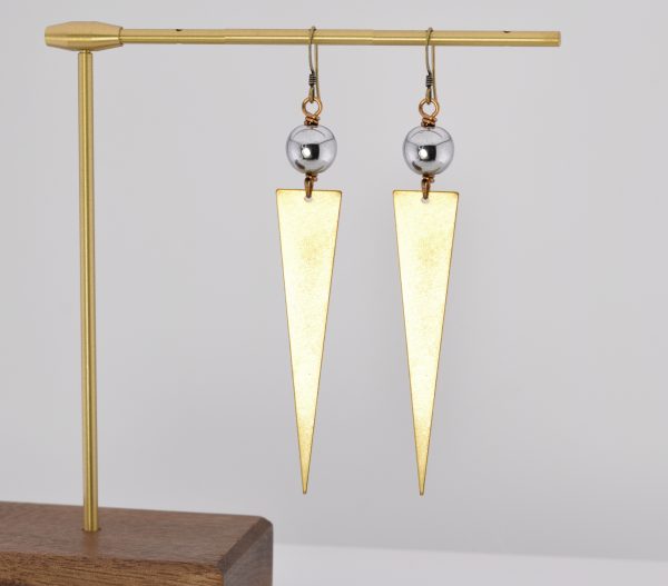 Hematite Triangle Earrings