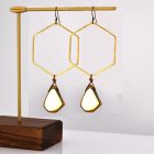 Golden Hematite Hexagon Earrings - Image 2