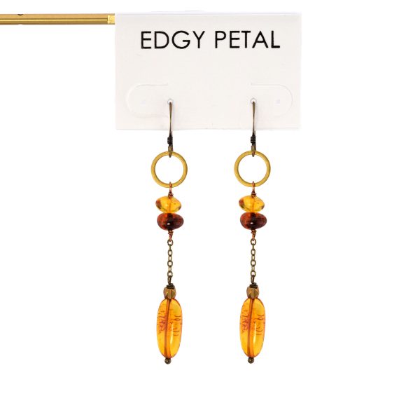 Amber Chain Circle Earrings