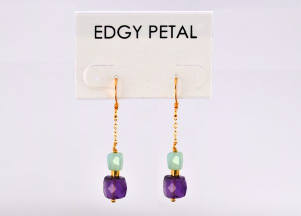 Lilac Dream Cube Chain Earring