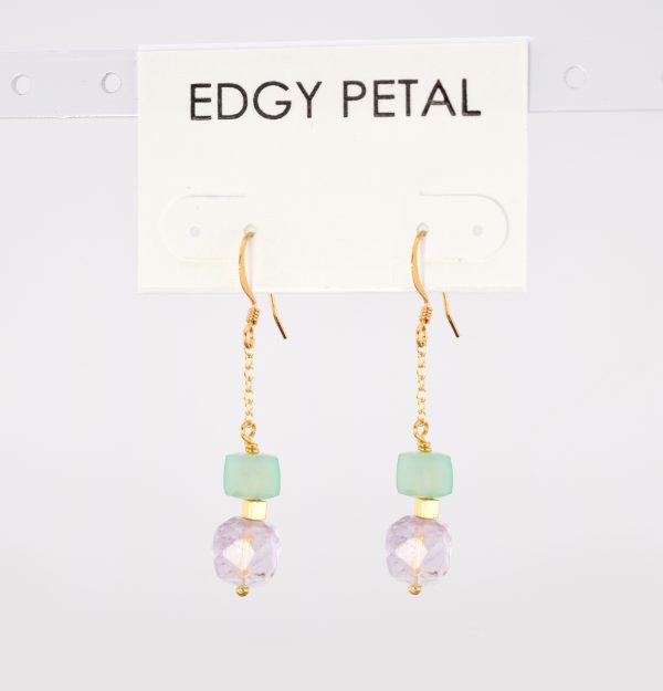 Lilac Dream Cube Chain Earrings