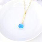 Blue Quartz Gold Bar Necklace - Image 2