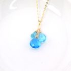 Blue Quartz Cluster Gold Necklace - Image 2