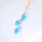 Smooth Blue Quartz Vertical Cluster Necklace - Image 2