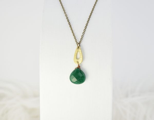 Emerald Jade Teardrop Necklace