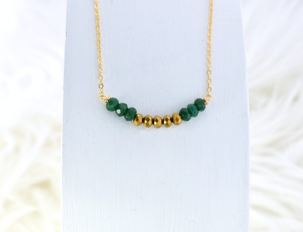 Green + Gold Arc Necklace