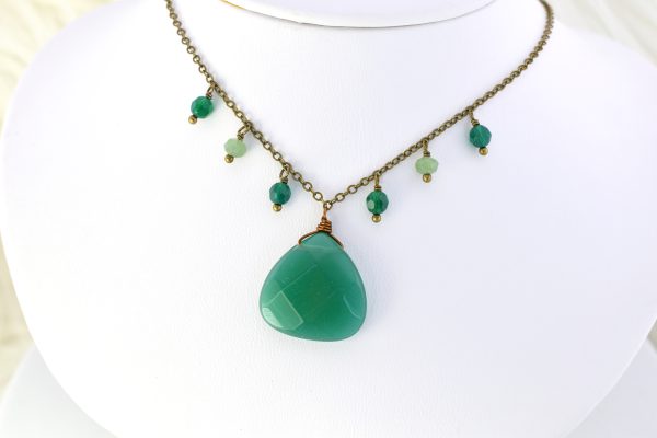 Emerald Vine Fringe Necklace