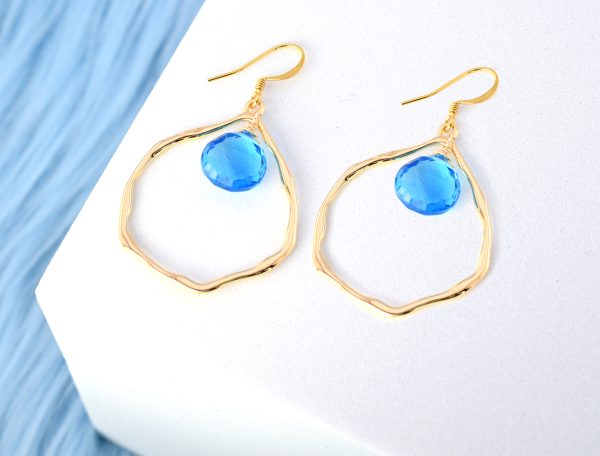 Blue Quartz Large Molten Earrings