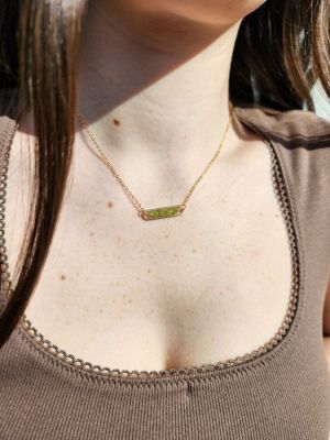 Peridot Gold Peapod Necklace